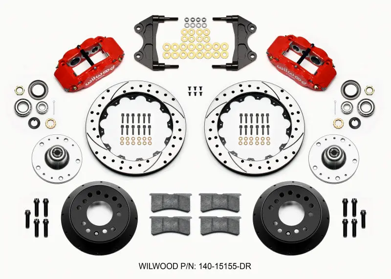 Wilwood Narrow Superlite 6R Front Hub Kit 12.88In Drill Red Wwe Prospindle (5X4.75In 5X5.00In Hub) 1