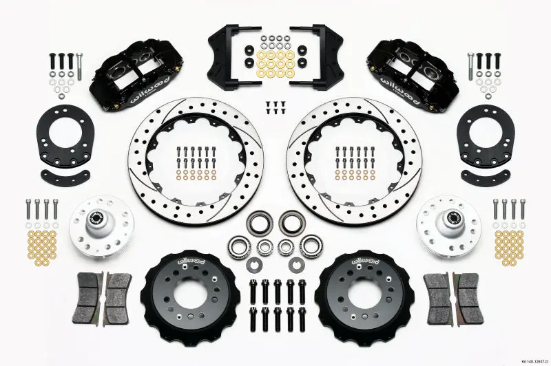 Wilwood Narrow Superlite 6R Front Hub Kit 12.88In Drilled 1965-1969 Mustang Drum Spindle 1