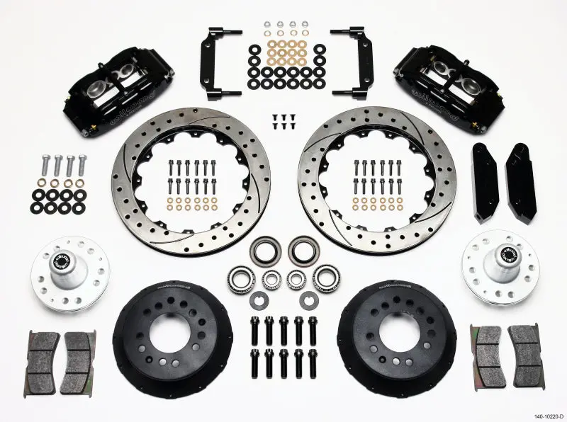 Wilwood Narrow Superlite 6R Front Hub Kit 12.88In Drilled 1970-1973 Mustang Disc Spindle 1