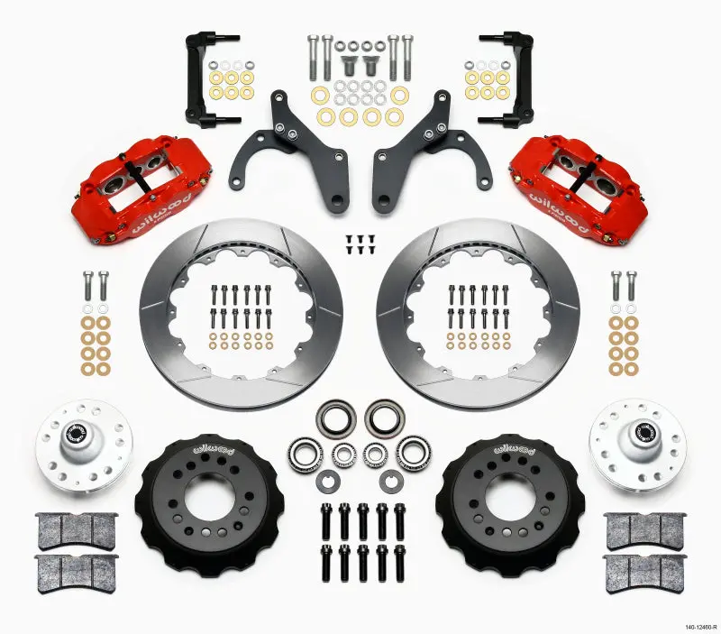 Wilwood Narrow Superlite 6R Front Hub Kit 12.88In Red 59-64 Chevy Impala / 63-64 Corvette 1