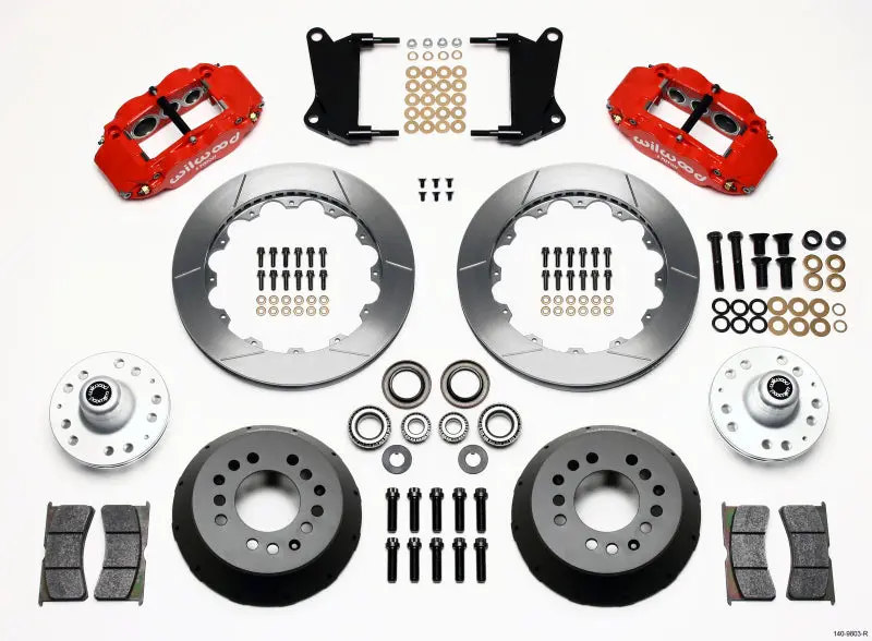 Wilwood Narrow Superlite 6R Front Hub Kit 12.88In Red 67-69 Camaro 64-72 Nova Chevelle 1