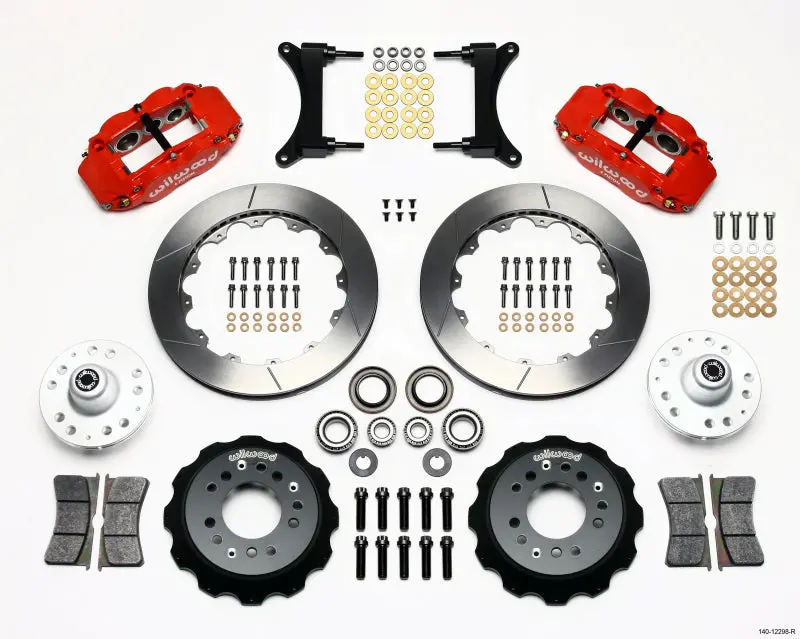 Wilwood Narrow Superlite 6R Front Hub Kit 12.88In Red 79-87 Gm G Body 1
