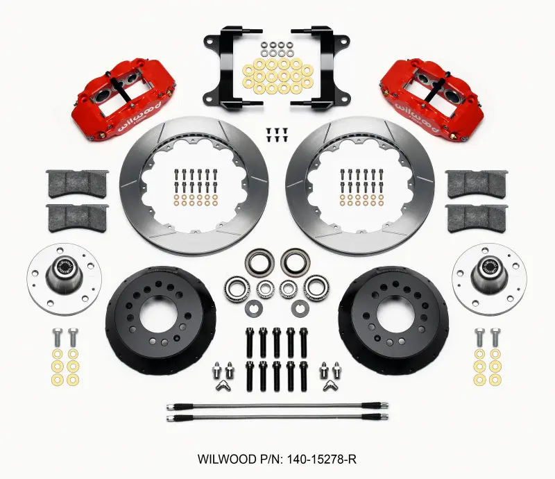 Wilwood Narrow Superlite 6R Front Hub Kit 12.88In Red 82-92 Camaro//Firebird 1