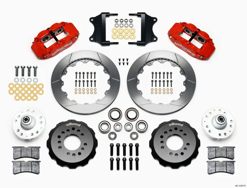 Wilwood Narrow Superlite 6R Front Hub Kit 12.88In Red Heidts Tri -5 2 Inch Drop Spindle 1