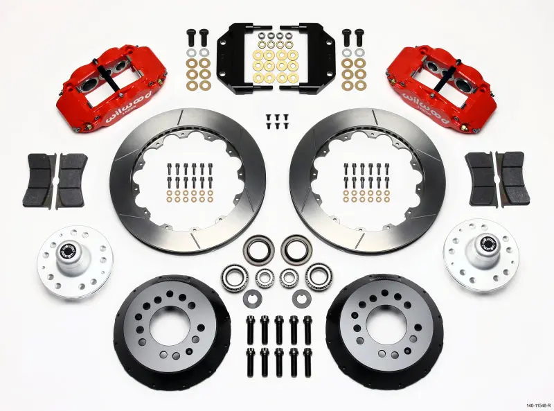Wilwood Narrow Superlite 6R Front Hub Kit 12.88In Red Magnum Force Drop Spindle 1