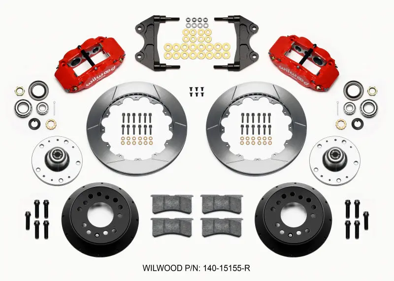 Wilwood Narrow Superlite 6R Front Hub Kit 12.88In Red Wwe Prospindle (5X4.75In 5X5.00In Hub) 1