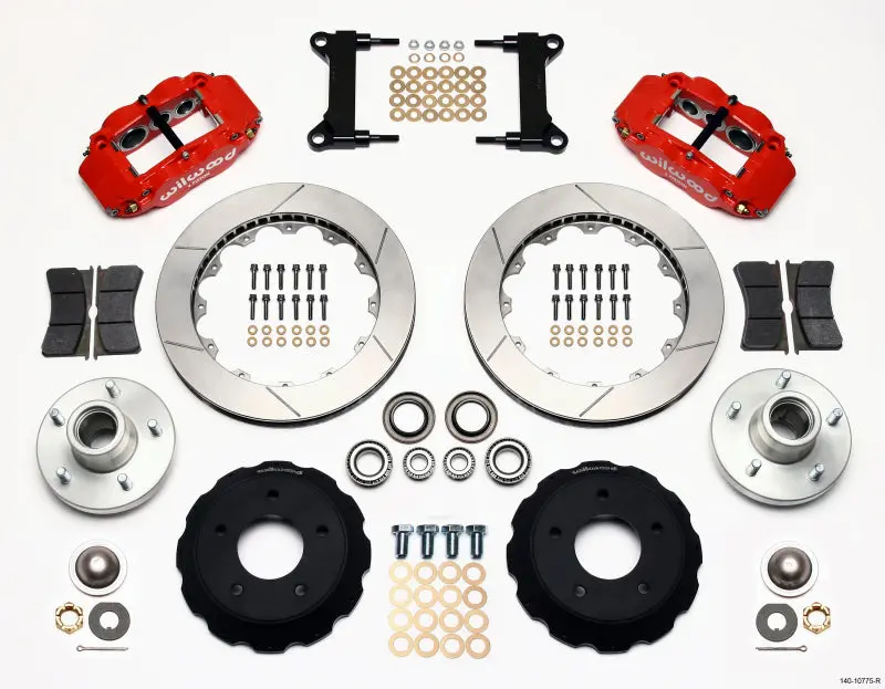 Wilwood Narrow Superlite 6R Front Hub Kit 13.06In Red Chevy C-10 60-87 Cpp Drop Spindle 1