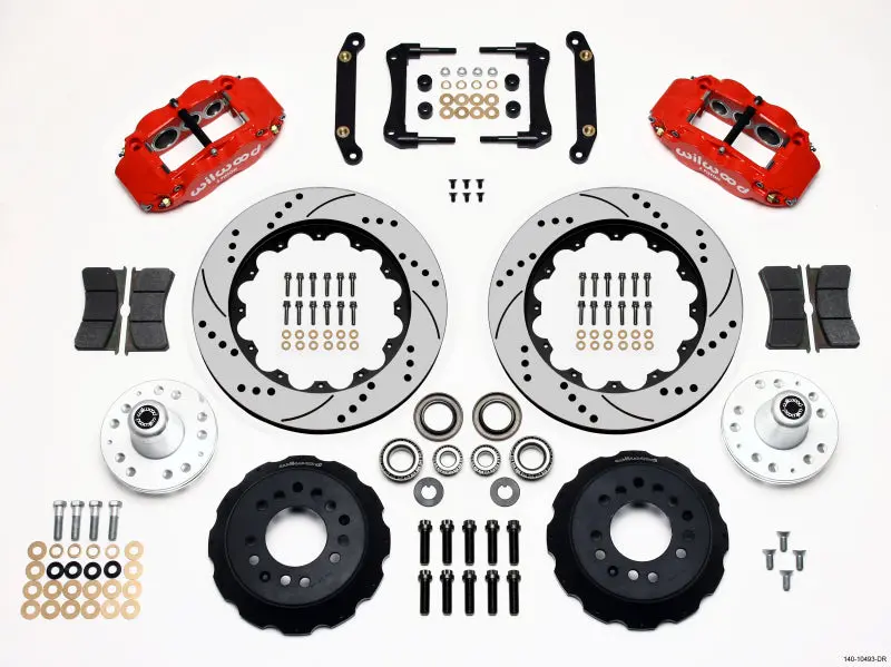 Wilwood Narrow Superlite 6R Front Hub Kit 14.00In Drill Red 79-81 Camaro 1