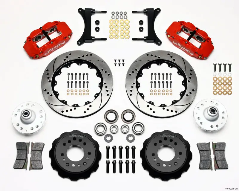 Wilwood Narrow Superlite 6R Front Hub Kit 14.00In Drill Red 79-87 Gm G Body 1