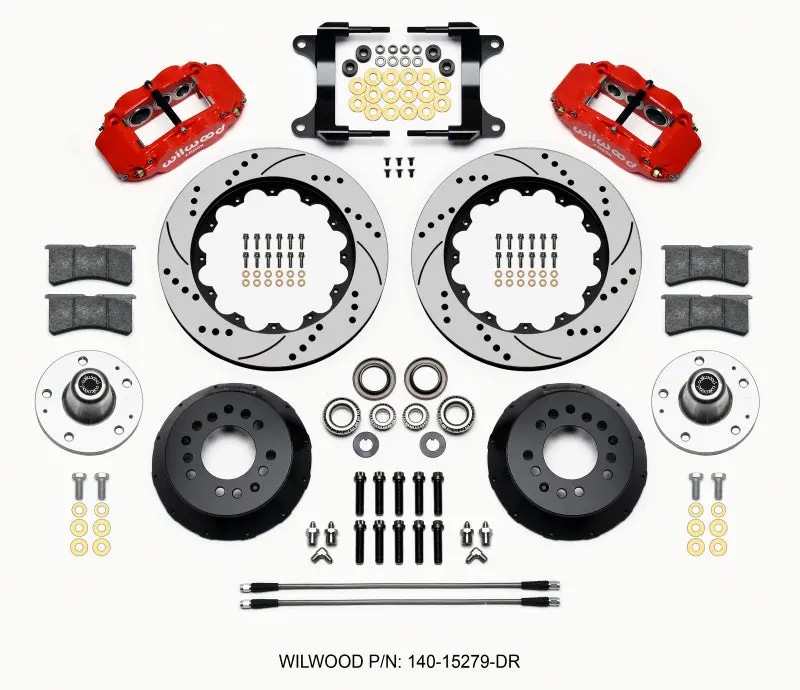 Wilwood Narrow Superlite 6R Front Hub Kit 14.00In Drill Red 82-92 Camaro//Firebird 1