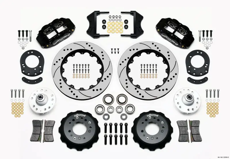 Wilwood Narrow Superlite 6R Front Hub Kit 14.00In Drilled 1965-1969 Mustang Drum Spindle 1