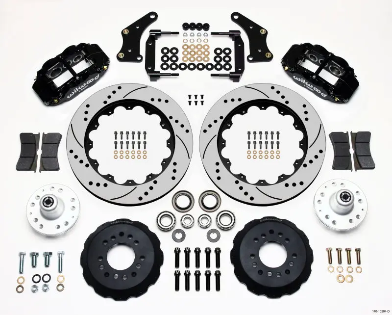 Wilwood Narrow Superlite 6R Front Hub Kit 14.00In Drilled Large Gm 57-70 Drop Spindle 1