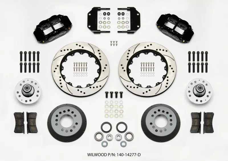 Wilwood Narrow Superlite 6R Front Hub Kit 14.00In Drilled Magnum Force Drop Spindle 1