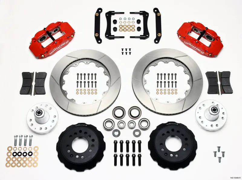 Wilwood Narrow Superlite 6R Front Hub Kit 14.00In Red 70-78 Camaro 1
