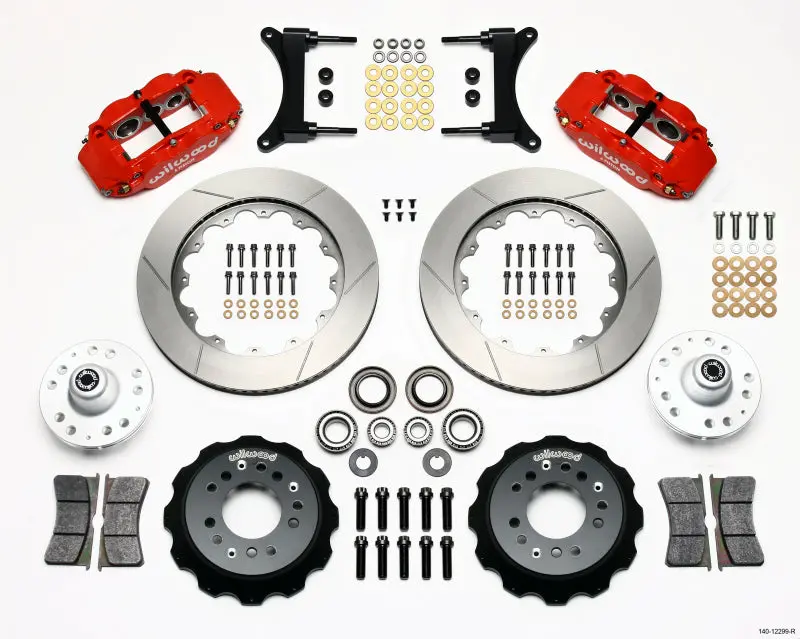 Wilwood Narrow Superlite 6R Front Hub Kit 14.00In Red 79-87 Gm G Body 1