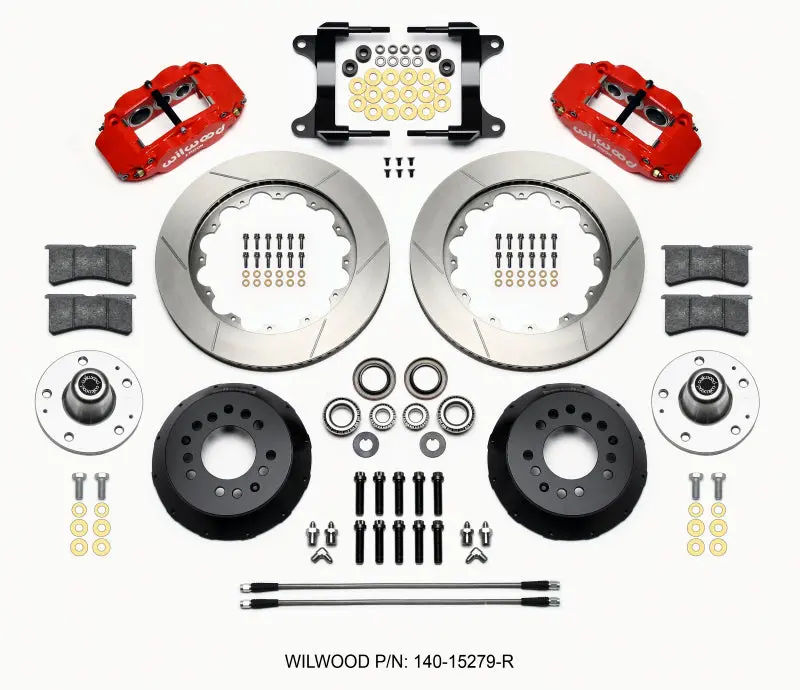 Wilwood Narrow Superlite 6R Front Hub Kit 14.00In Red 82-92 Camaro//Firebird 1