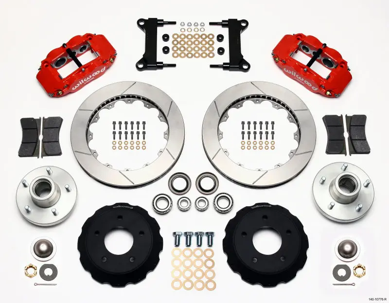 Wilwood Narrow Superlite 6R Front Hub Kit 14.00In Red Chevy C-10 60-87 Cpp Drop Spindle 1