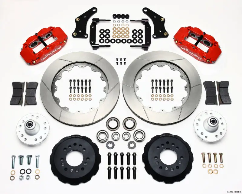 Wilwood Narrow Superlite 6R Front Hub Kit 14.00In Red Large Gm 57-70 Drop Spindle 1