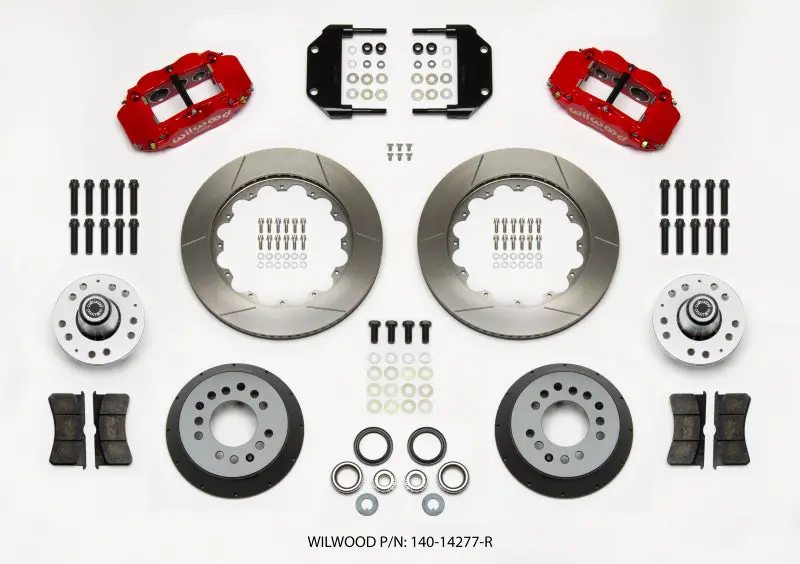 Wilwood Narrow Superlite 6R Front Hub Kit 14.00In Red Magnum Force Drop Spindle 1