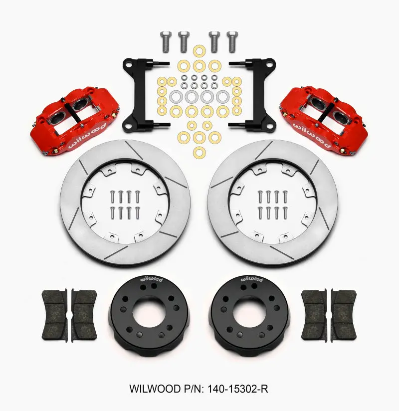 Wilwood Narrow Superlite 6R Front Kit 12.19In Drilled Red 63-87 C10 W/ Wilwood Pro Spindles 1