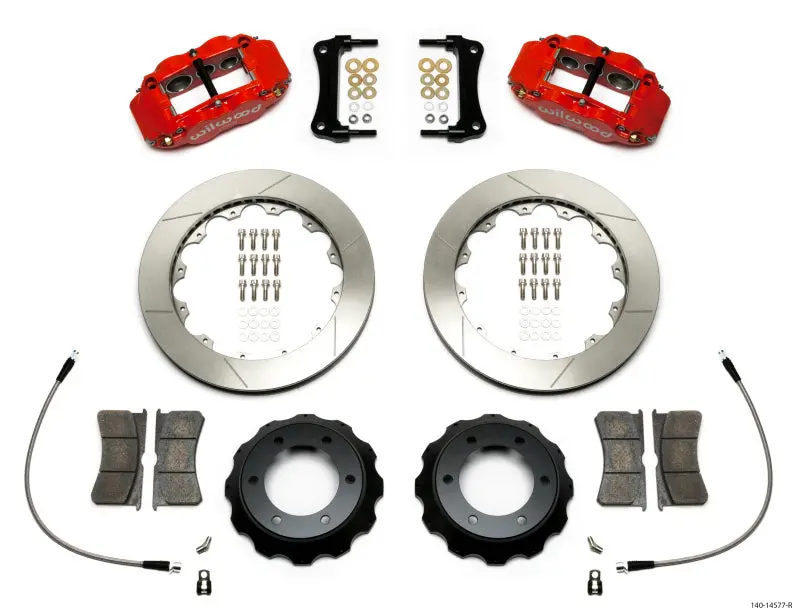Wilwood Narrow Superlite Red 6R Front Kit 12.88In Slotted Rotor W/ Lines 05-15 Toyota Tacoma 1