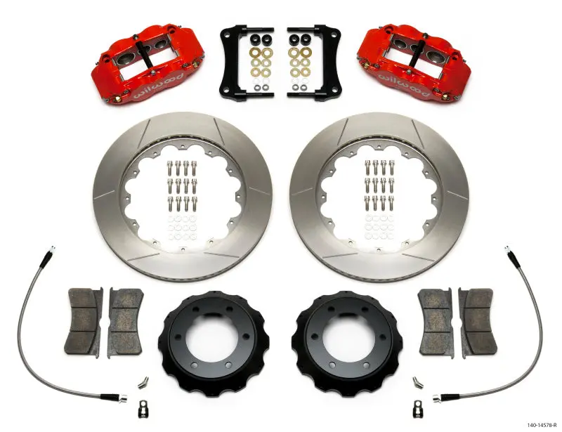 Wilwood Narrow Superlite Red 6R Front Kit 14In Slotted Rotor W/ Lines 05-15 Toyota Tacoma 1