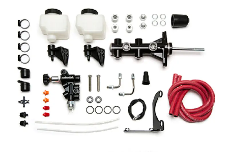 Wilwood Remote Tandem M/C - 1.12In Bore - W/Bracket And Valve (Pushrod) - Black 1