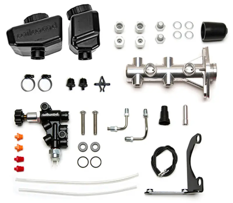 Wilwood Remote Tandem M/C Kit W/Bracket And Valve - 1In Bore Burnished 1