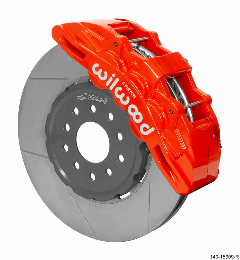 Wilwood Sx6r Front Brake Kit 14In Gt Slotted Red 05-13 Chevy Corvette 1