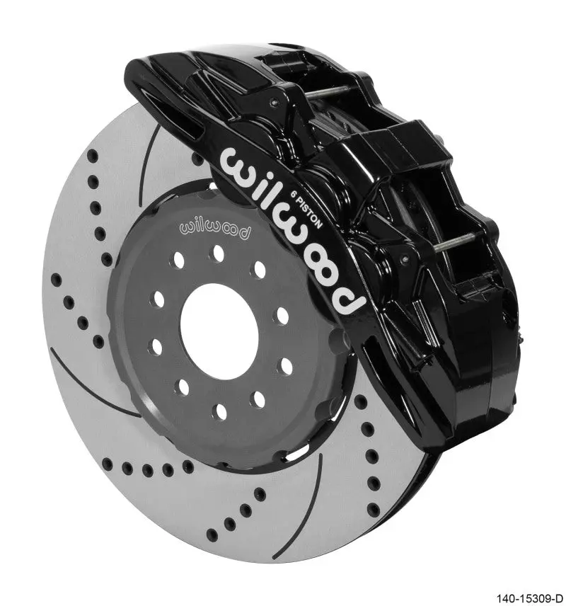Wilwood Sx6r Front Brake Kit 14In Srp Slotted/Drilled Black 05-13 Chevy Corvette 1