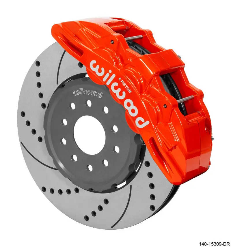 Wilwood Sx6r Front Brake Kit 14In Srp Slotted/Drilled Red 05-13 Chevy Corvette 1