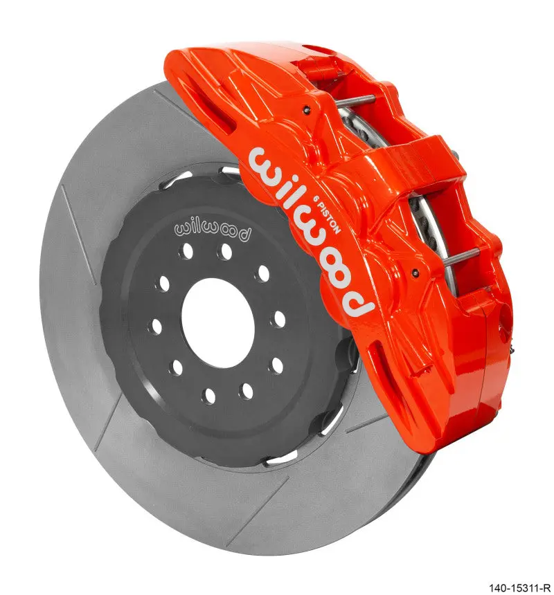 Wilwood Sx6r Front Brake Kit 15In Gt Slotted Red 05-13 Chevy Corvette 1