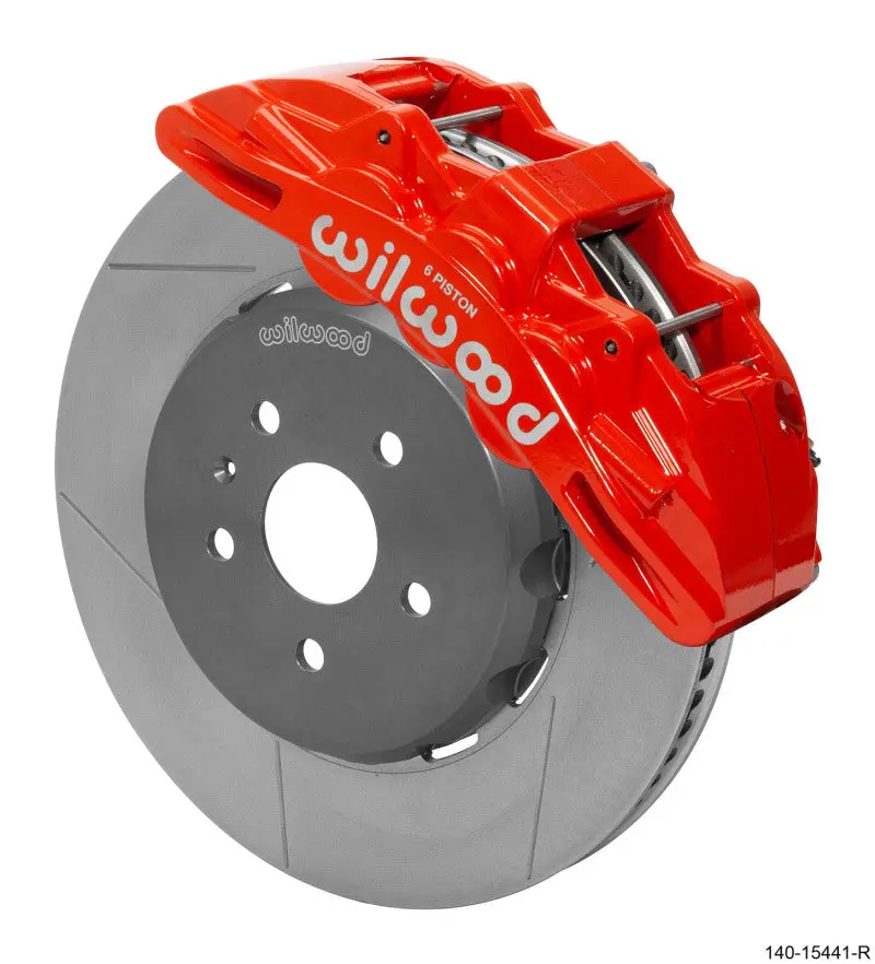 Wilwood Sx6r Front Brake Kit 15In Lug Drive Red Rotor W/ Lines 16-19 Chevrolet Camaro 1