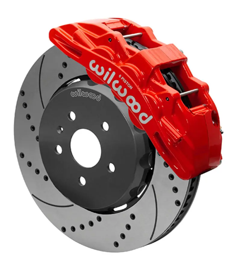 Wilwood Sx6r Front Brake Kit 15In Lug Drive Slotted Red W/ Lines 10-14 Chevrolet Camaro Ss 1