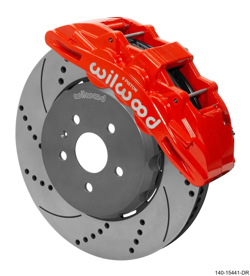 Wilwood Sx6r Front Brake Kit 15In Srp Drilled/Slotted Rotor - Red 1
