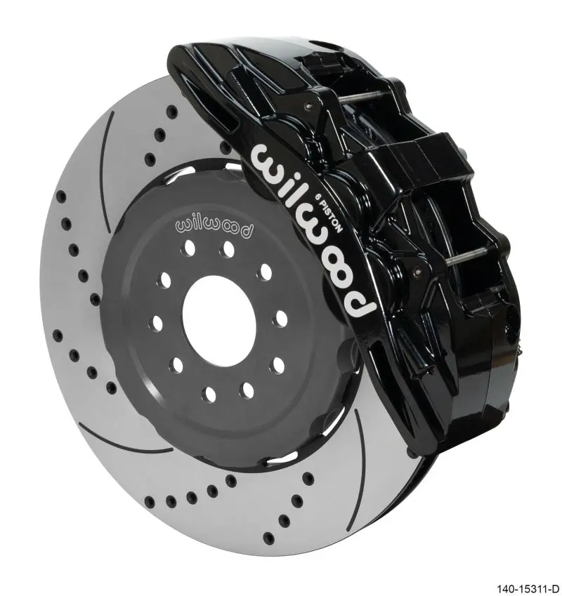 Wilwood Sx6r Front Brake Kit 15In Srp Slotted/Drilled Black 05-13 Chevy Corvette 1