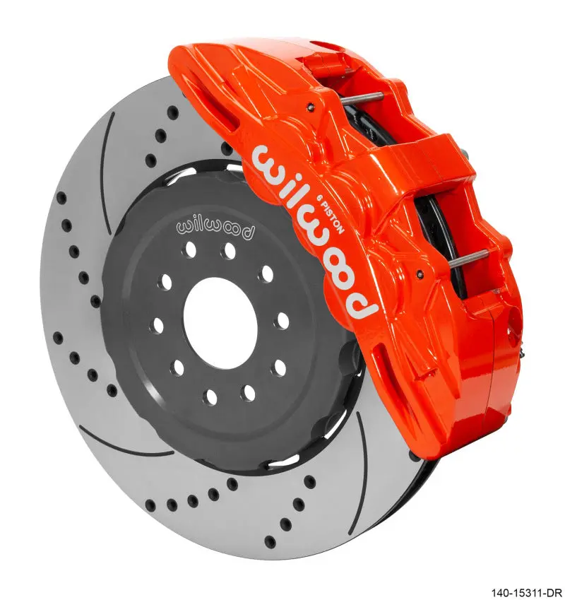 Wilwood Sx6r Front Brake Kit 15In Srp Slotted/Drilled Red 05-13 Chevy Corvette 1