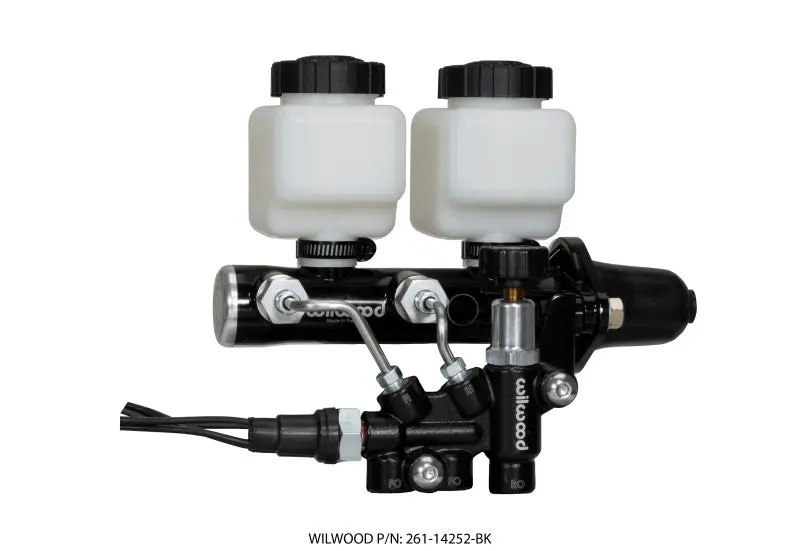 Wilwood Tandem Remote M/C Kit W L/H Bracket & Prop Valve - 1 1/8In Bore Black 1