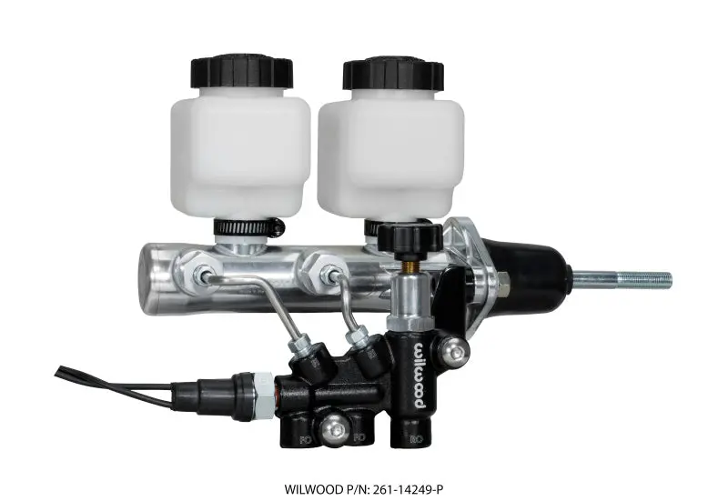 Wilwood Tandem Remote M/C Kit W L/H Bracket & Prop Valve - 7/8In Bore Ball Burnished-W/Pushrod 1