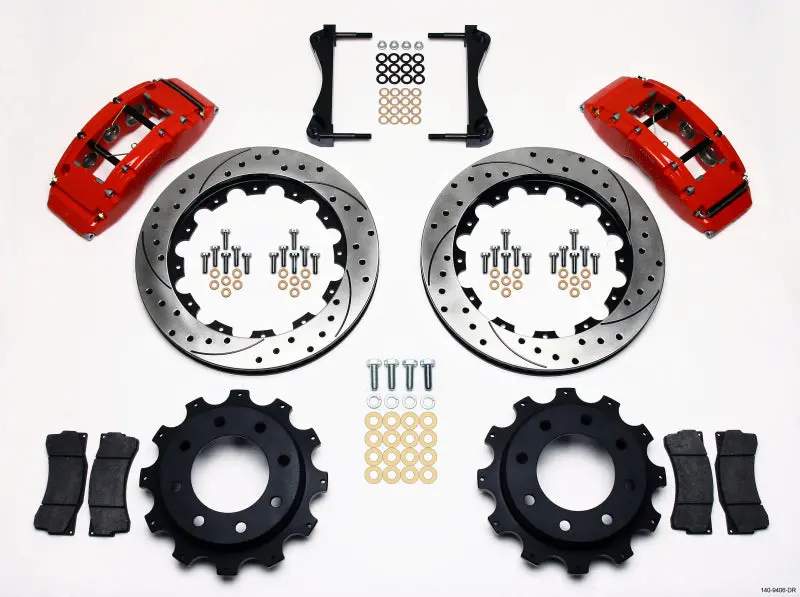 Wilwood Tc6r Rear Kit 16.00In Drilled Red 1999-2010 Gm Trk 2500 Hd 4.84 Cntr 1