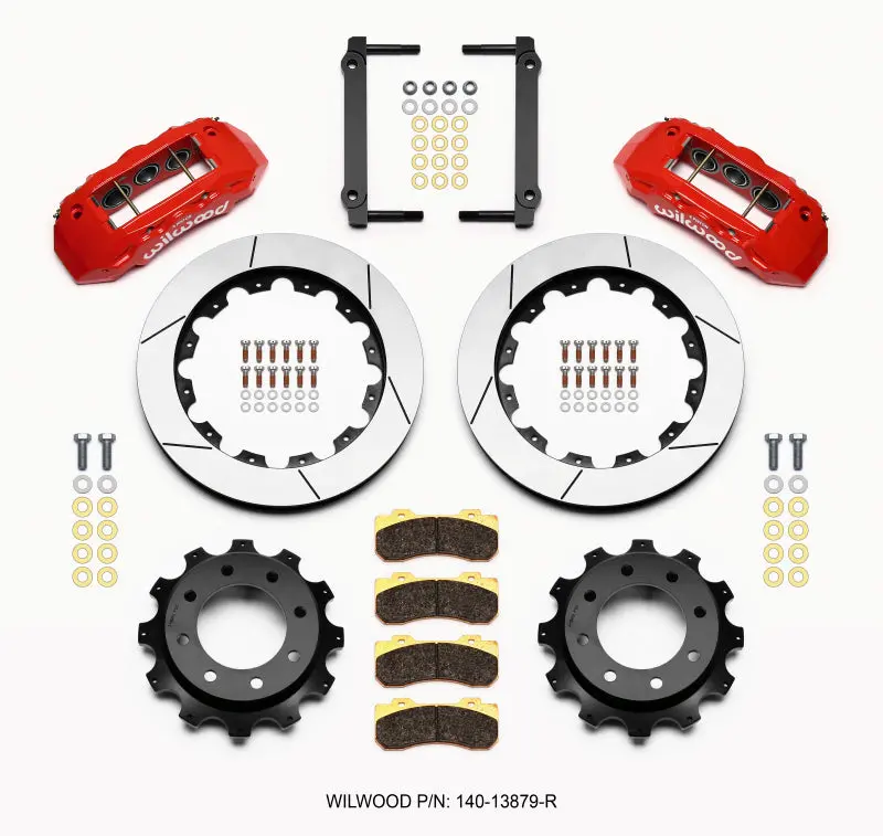 Wilwood Tx6r Rear Kit 16.00In Red 1999-2010 Gm Trk 2500 Hd 4.84 Cntr 1