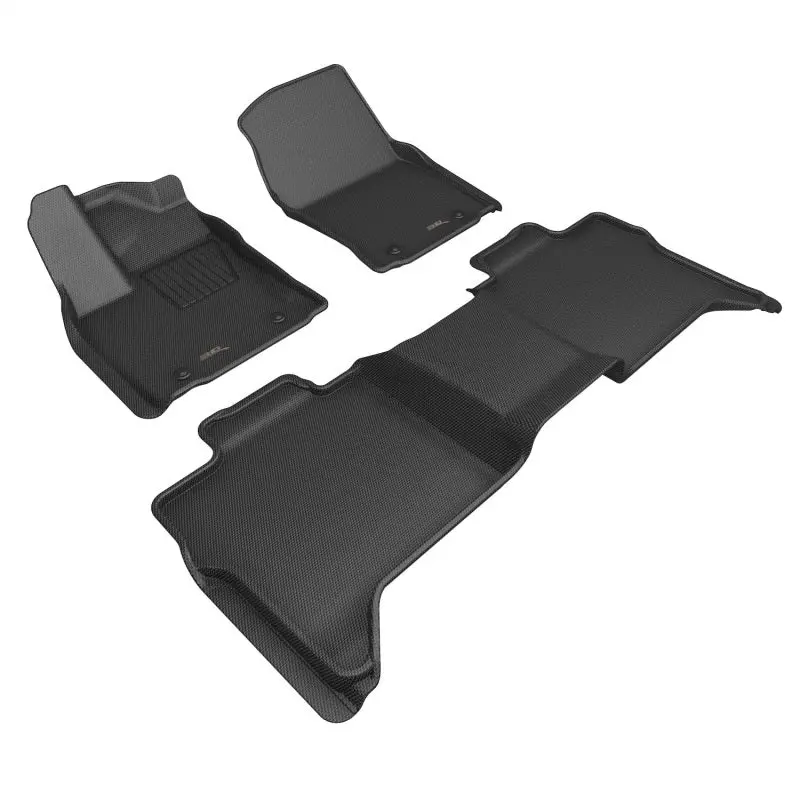 3D Maxpider Custom Floor Liners For 2022+ Toyota Tundra Crewmax – Kagu-Style, First And Second Row, Black Trim 1