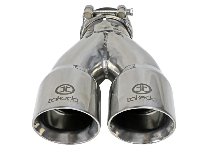 Afe Takeda Stainless Steel Exhaust Tip – 2.5-Inch Inlet, Dual 3-Inch Polished Outlets, Clamp-On Installation 2