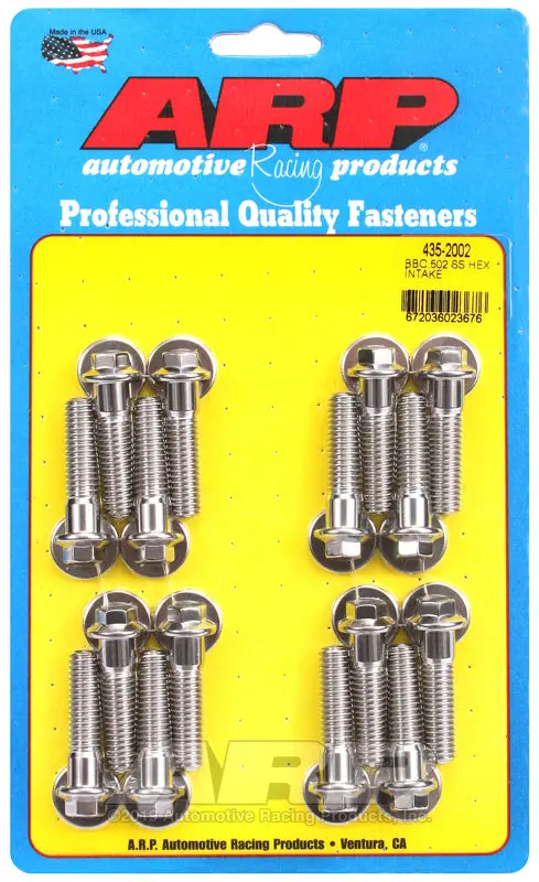 Arp Stainless Steel Intake Manifold Bolt Kit For Big-Block Chevrolet 502 Engines 1
