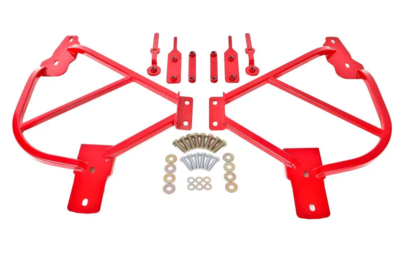 Bmr Bolt-On Subframe Connectors – Red Powder-Coated For 2010–2015 Chevrolet Camaro (5Th Gen) 1