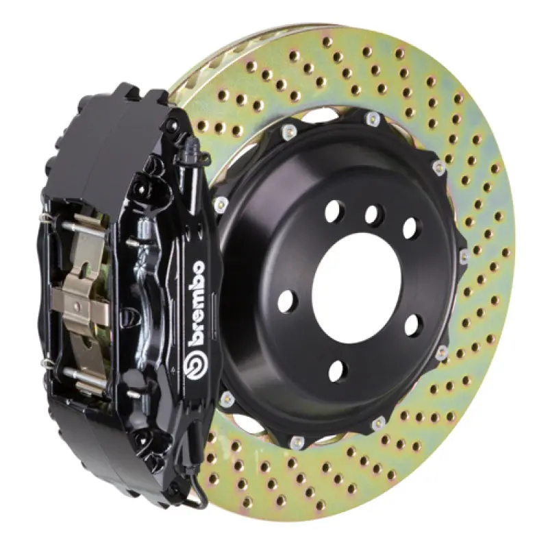 Brembo Gt Front Brake Kit For Infiniti G35 & 350Z (2003–2008) – 4-Piston Calipers, Dual-Piece 355X32Mm Drilled Rotors, Black Finish 1
