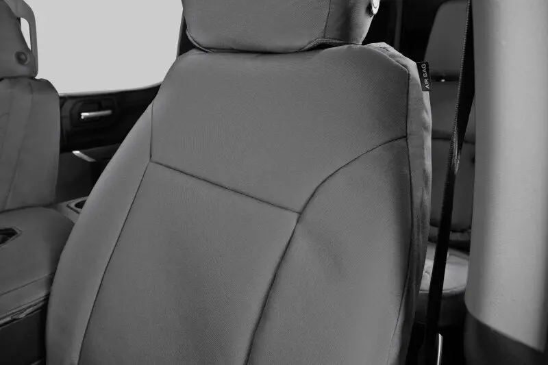 Covercraft Endura Precisionfit Front-Row Seat Covers For 2021–2024 Dodge Durango – Silver-On-Silver Dual-Tone 1