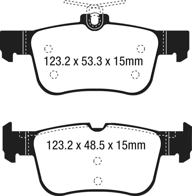 Ebc Redstuff Rear Brake Pads For 2015+ Ford Edge 2.0L Turbo (Fwd) 1