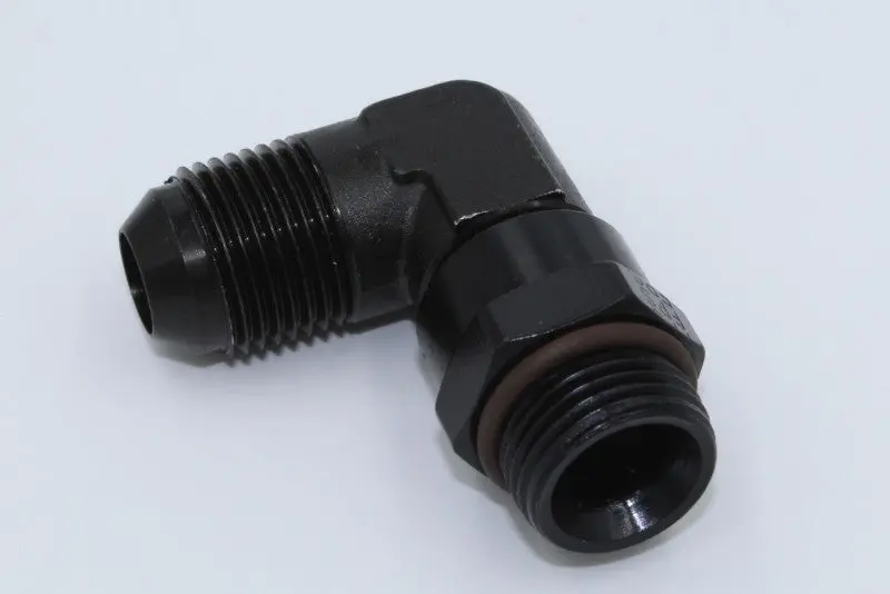 Fragola -10An 90° Swivel Fitting – 1-1/16"–12 Thread, Black Anodized 1