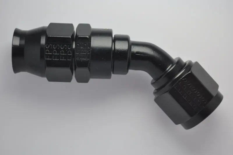 Fragola -6An Real Street Hose End – 45° Black Swivel Fitting For Ptfe Lines 1